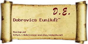 Dobrovics Euniké névjegykártya